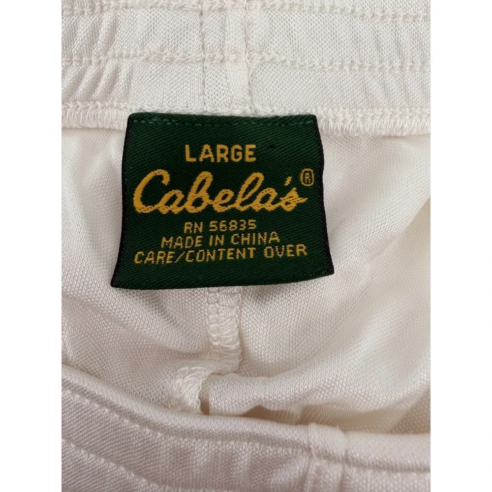 Cabelas Mens Large White 100% Silk Thermal Long Johns Base Layer Pants KS102-T